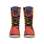Volcano Lava Print Winter Boots