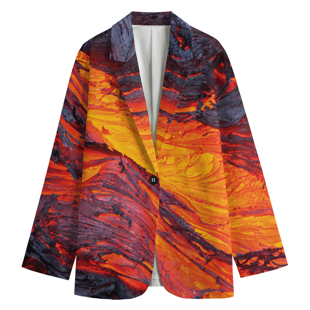 Volcano Lava Print Women's Blazer