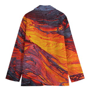 Volcano Lava Print Women's Blazer