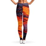 Volcano Lava Print Women's Leggings