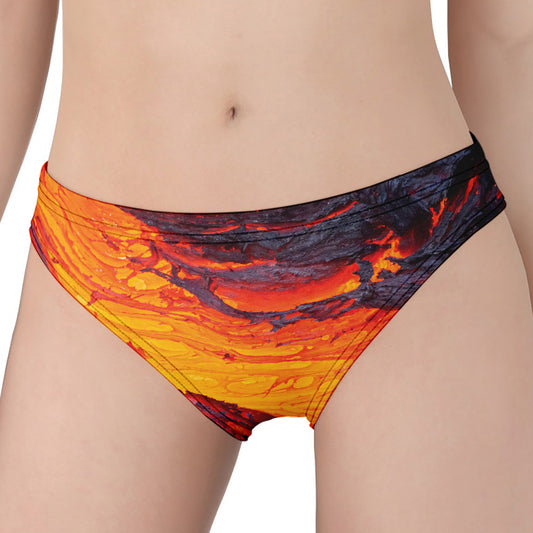 Volcano Lava Print Women's Panties