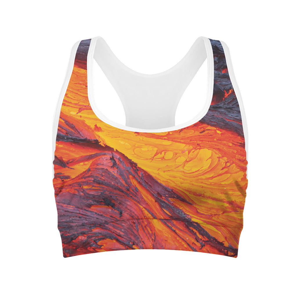 Volcano Lava Print Women's Sports Bra