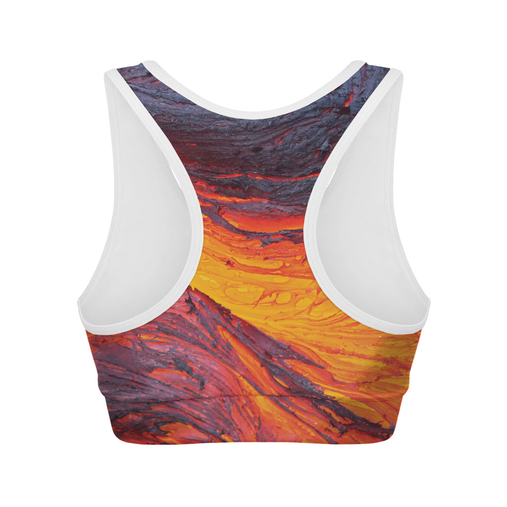 Volcano Lava Print Women's Sports Bra