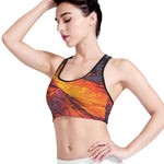 Volcano Lava Print Women's Sports Bra