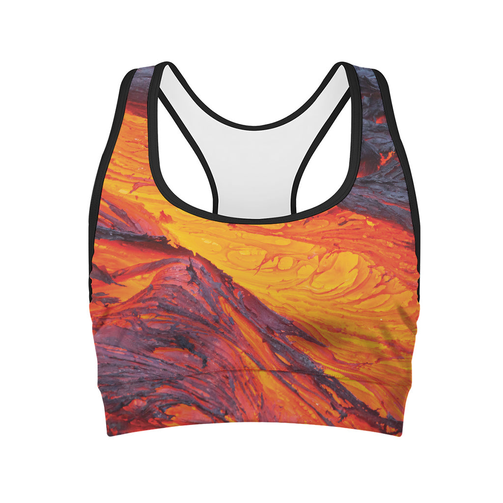 Volcano Lava Print Women's Sports Bra