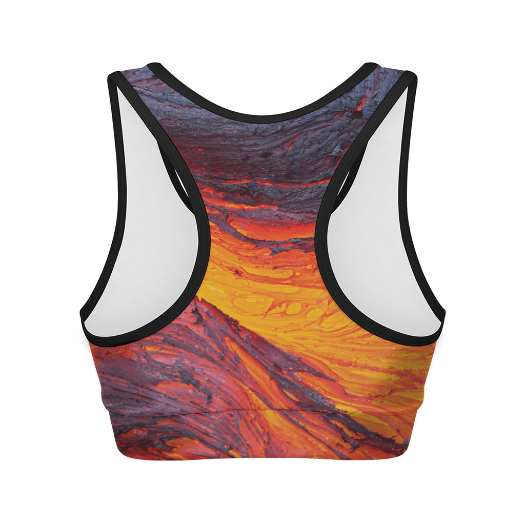 Volcano Lava Print Women's Sports Bra