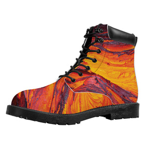 Volcano Lava Print Work Boots