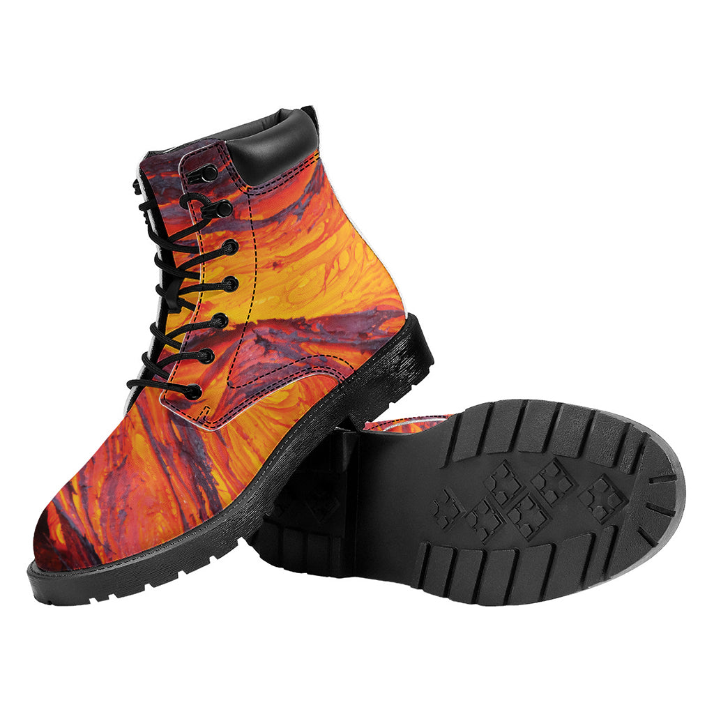 Volcano Lava Print Work Boots