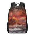 Volcano On The Sea Print 17 Inch Backpack