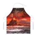 Volcano On The Sea Print Adjustable Apron