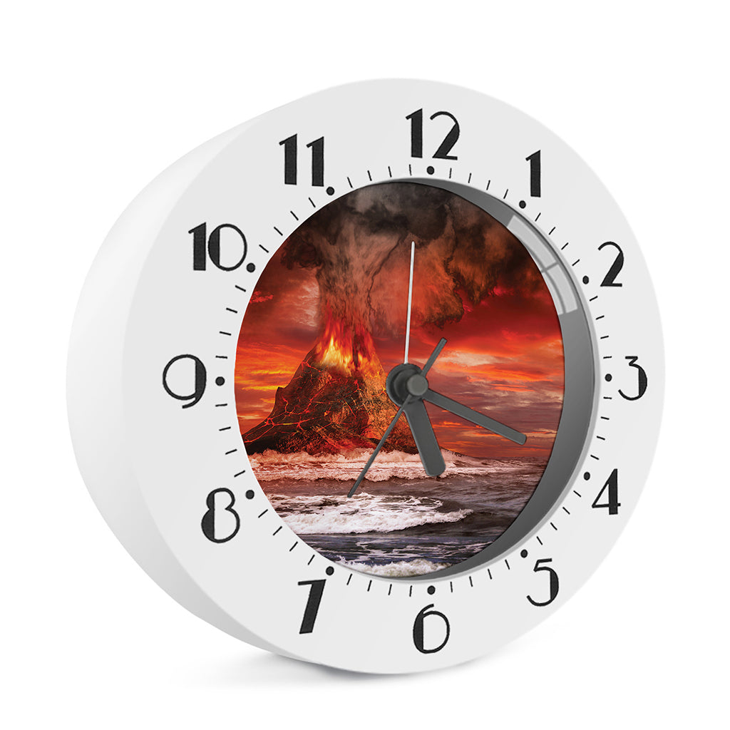 Volcano On The Sea Print Alarm Clock