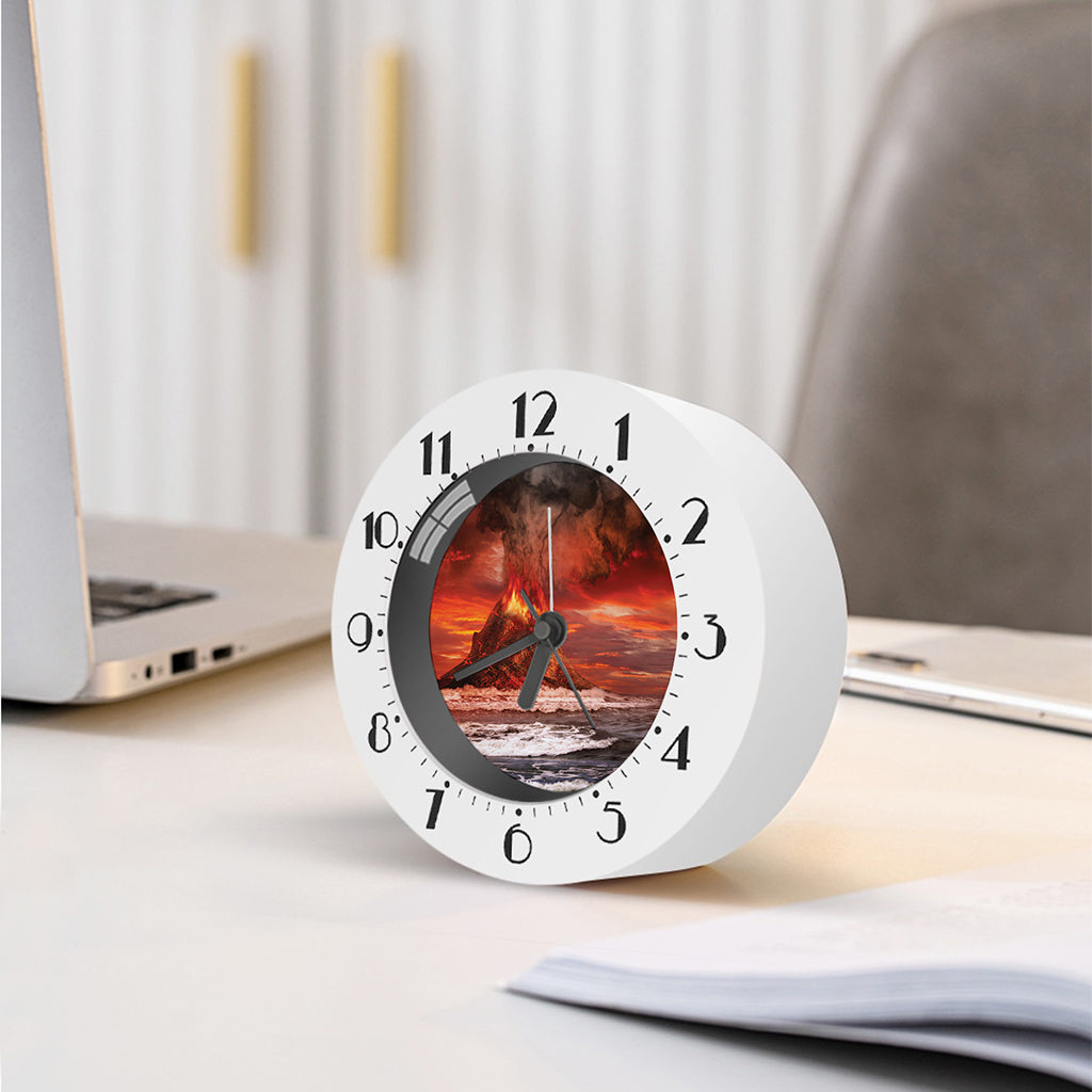 Volcano On The Sea Print Alarm Clock