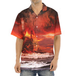 Volcano On The Sea Print Aloha Shirt