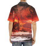 Volcano On The Sea Print Aloha Shirt