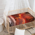 Volcano On The Sea Print Baby Crib Sheet