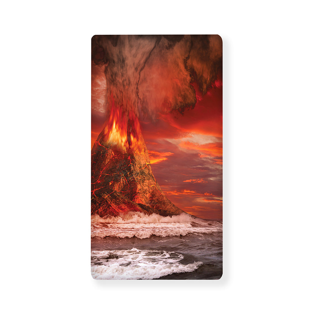 Volcano On The Sea Print Baby Crib Sheet