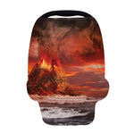 Volcano On The Sea Print Baby Seat Cover