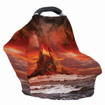 Volcano On The Sea Print Baby Seat Cover