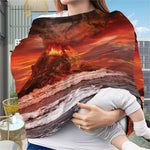 Volcano On The Sea Print Baby Seat Cover