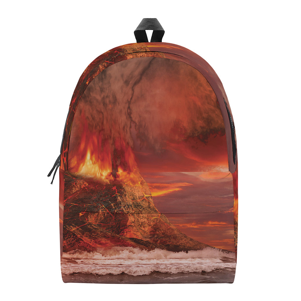 Volcano On The Sea Print Backpack