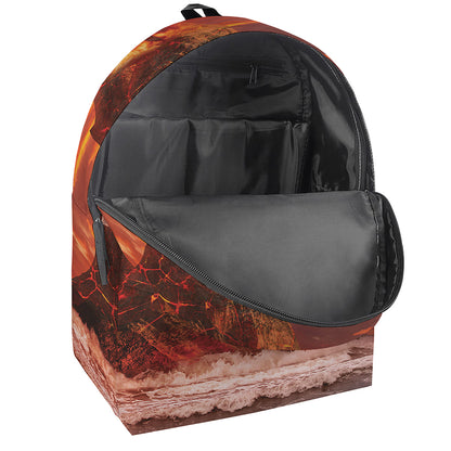 Volcano On The Sea Print Backpack