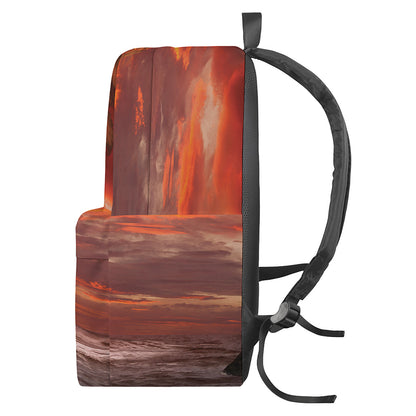 Volcano On The Sea Print Backpack