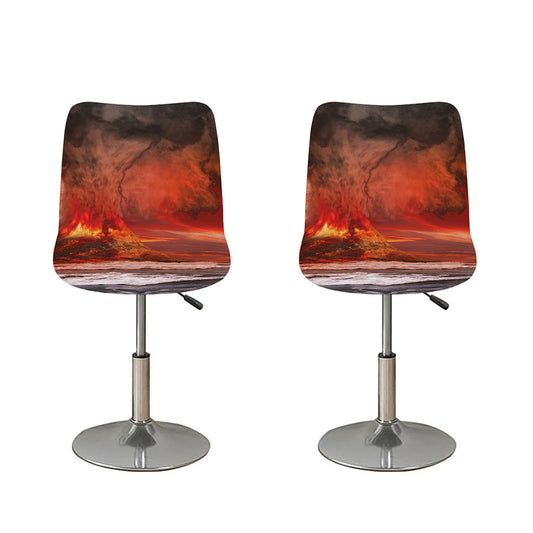 Volcano On The Sea Print Bar Stool Covers