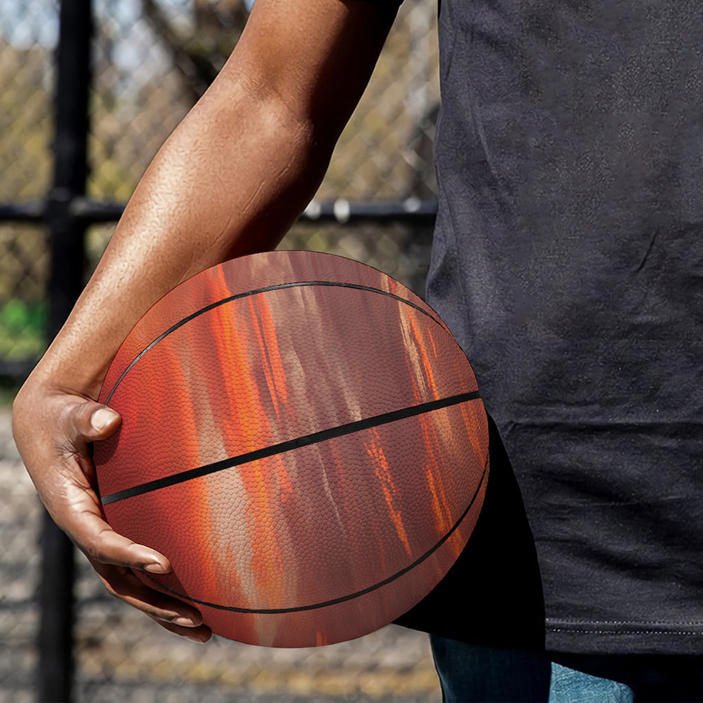 Volcano On The Sea Print Basketball
