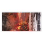Volcano On The Sea Print Beach Towel