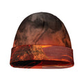 Volcano On The Sea Print Beanie
