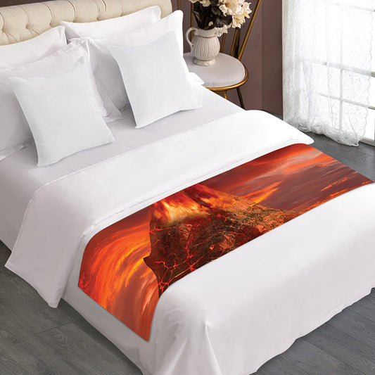 Volcano On The Sea Print Bed Runner