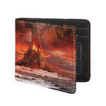 Volcano On The Sea Print Bifold Wallet