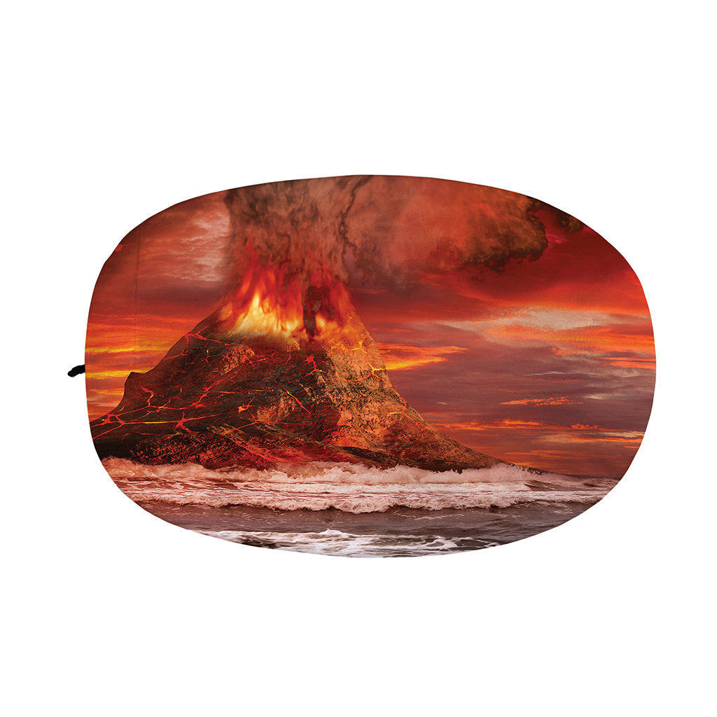Volcano On The Sea Print Car Side Mirror Covers