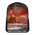 Volcano On The Sea Print Casual Backpack
