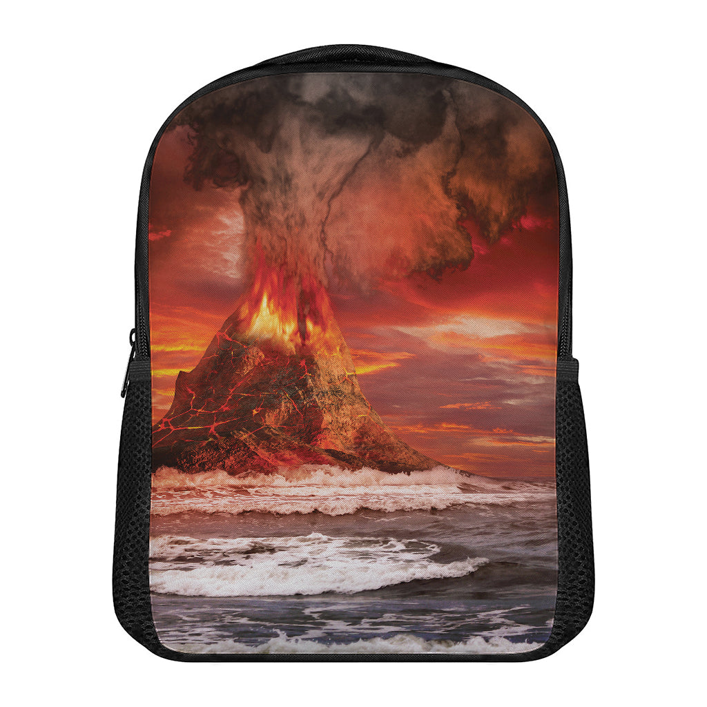 Volcano On The Sea Print Casual Backpack