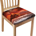 Volcano On The Sea Print Chair Cushion Cover