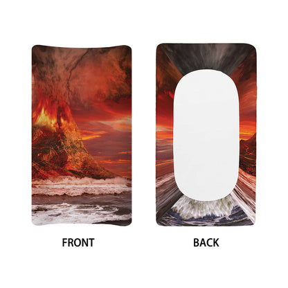 Volcano On The Sea Print Changing Pad Cover