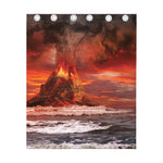 Volcano On The Sea Print Curtain