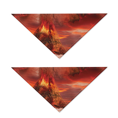 Volcano On The Sea Print Dog Bandana