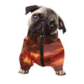 Volcano On The Sea Print Dog Zip Up Jacket