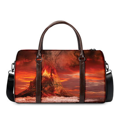 Volcano On The Sea Print Duffle Bag