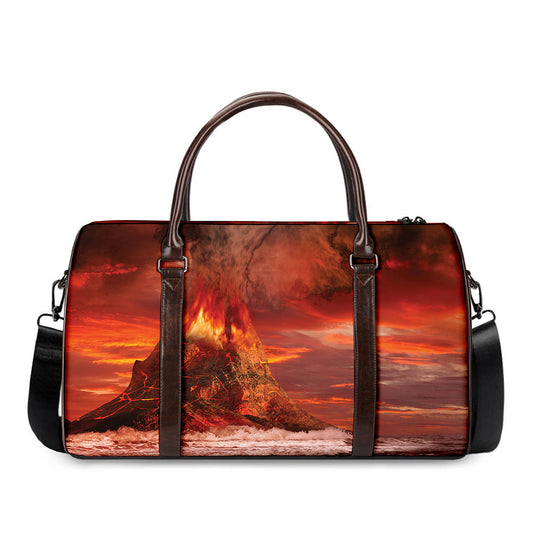 Volcano On The Sea Print Duffle Bag