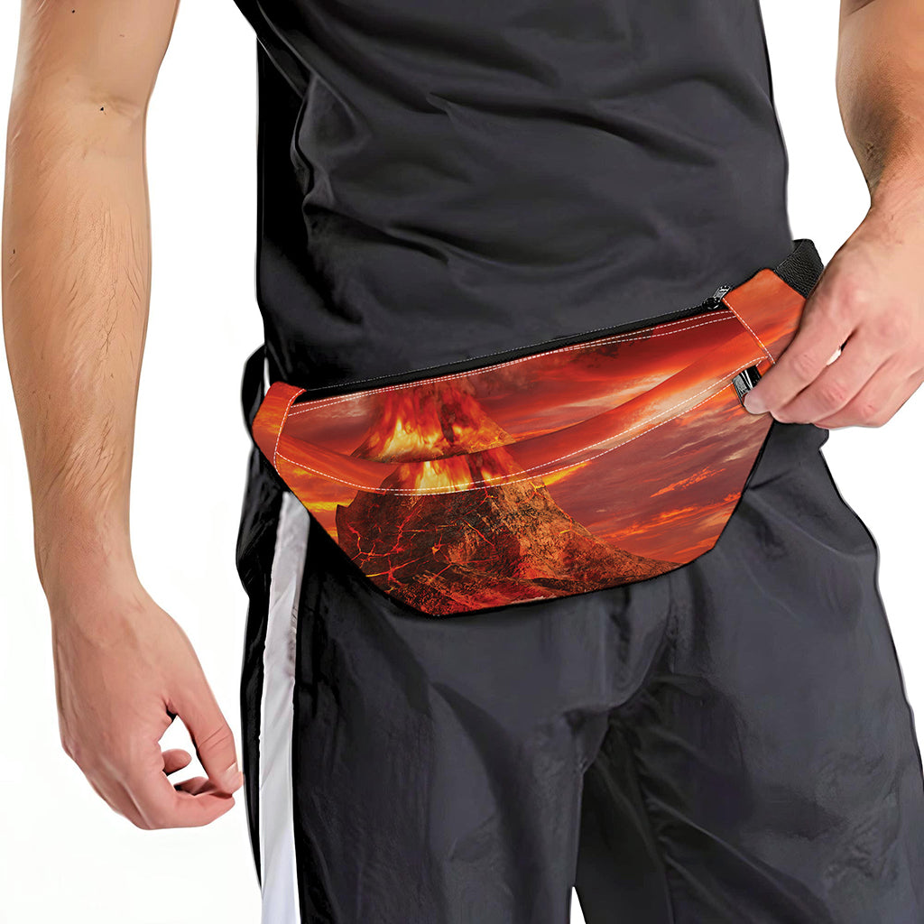 Volcano On The Sea Print Fanny Pack