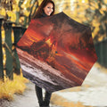 Volcano On The Sea Print Foldable Umbrella