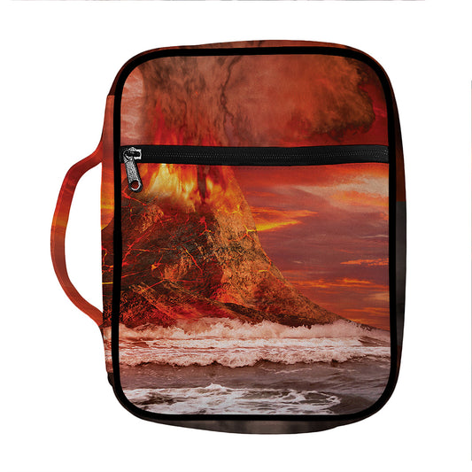 Volcano On The Sea Print Front Pocket Bible Bag