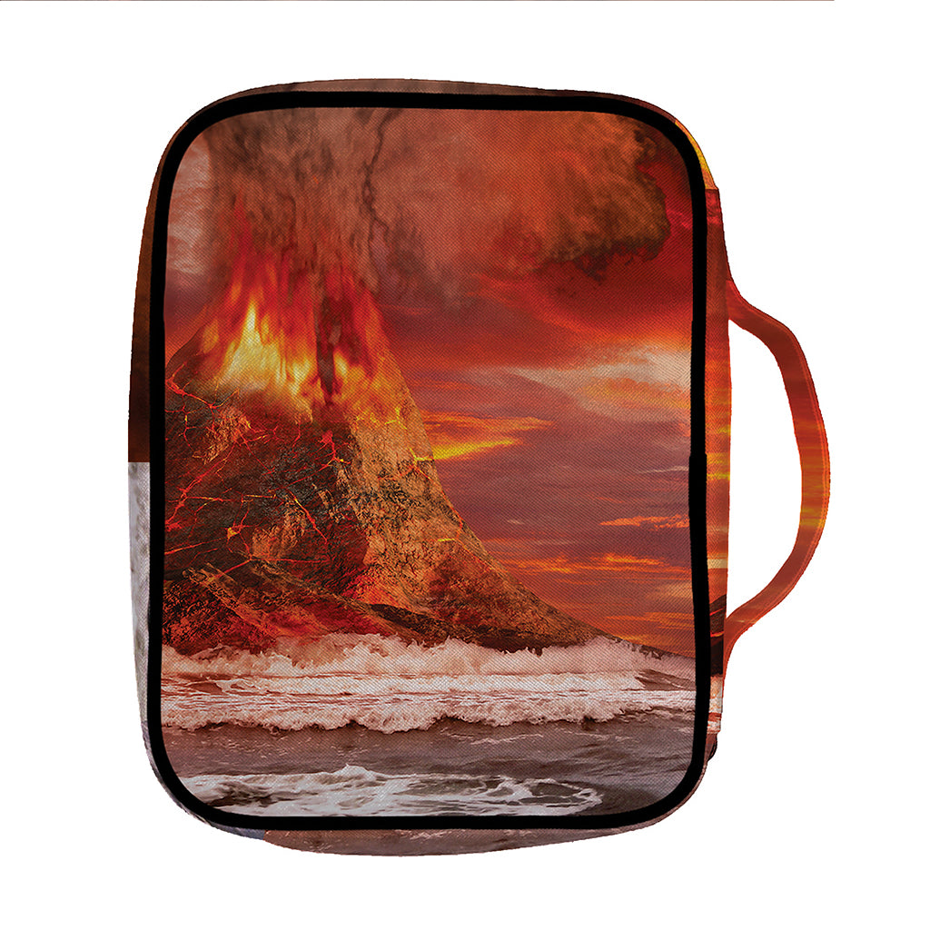 Volcano On The Sea Print Front Pocket Bible Bag