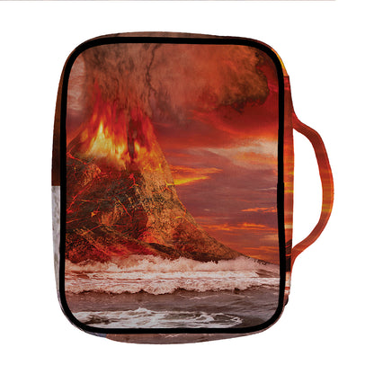 Volcano On The Sea Print Front Pocket Bible Bag