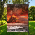 Volcano On The Sea Print Garden Flag