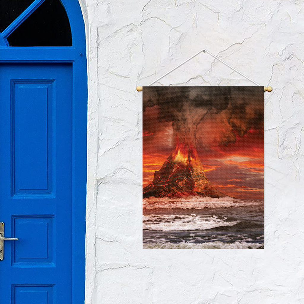 Volcano On The Sea Print Garden Flag
