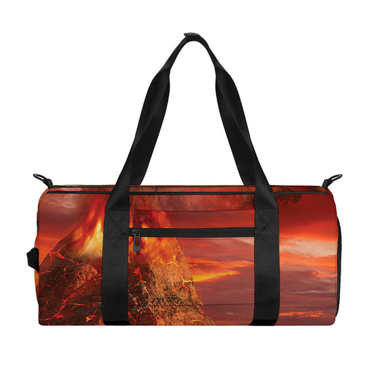 Volcano On The Sea Print Gym Bag